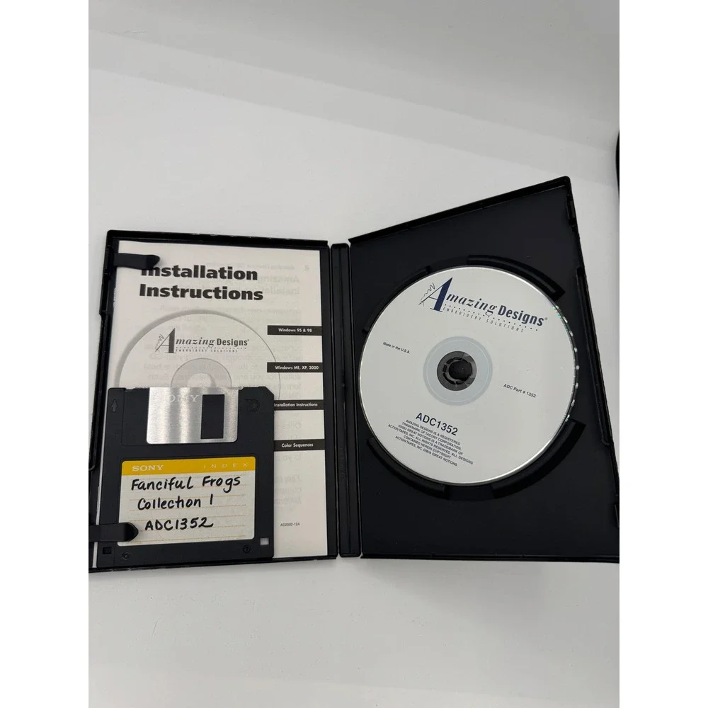 Amazing Designs Fanciful Frogs Collection I Embroidery Software  CD Floppy